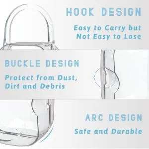LANEYLI Pacifier Box Pacifier Shield Case Pacifier Clip Holder - Pack of 2 1 Count (Pack of 2) Transparent - pacifier case