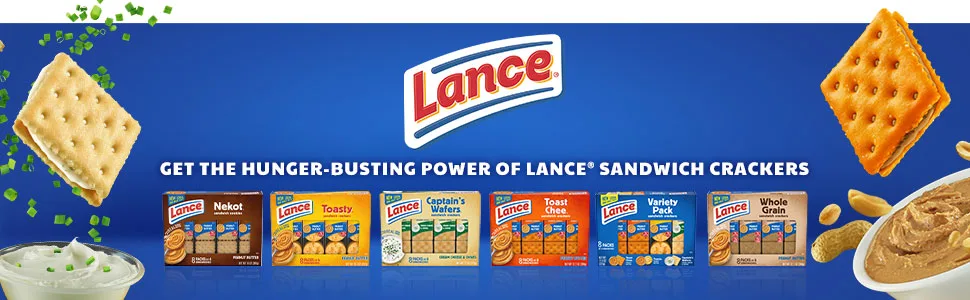 Lance Captain Wafers Original Flavor, Individual 2-Packs, 500 Packs Total, .23 Ounces Each Captain's Wafer - Lance sandwich crackers variety packs in boxes