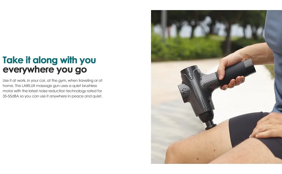 LAIRLUX Massage Gun - Deep Tissue Massager Gun for Muscle Fatigue Relief - Percussion Massage Gun - Model EM-03 (Black) - product information 2