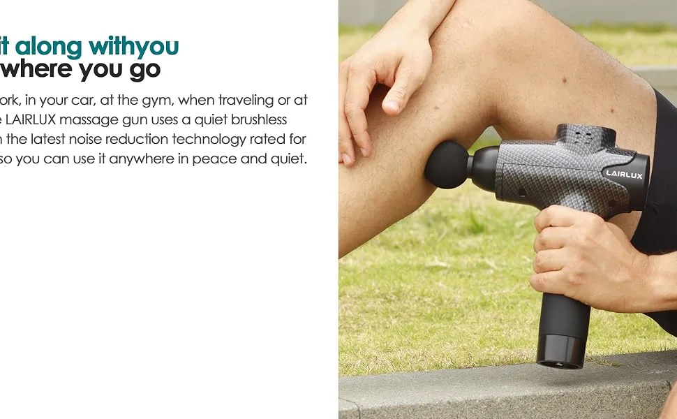 LAIRLUX Massage Gun - Deep Tissue Massager Gun for Muscle Fatigue Relief - Percussion Massage Gun - Model EM-03 (Black) - product information 4