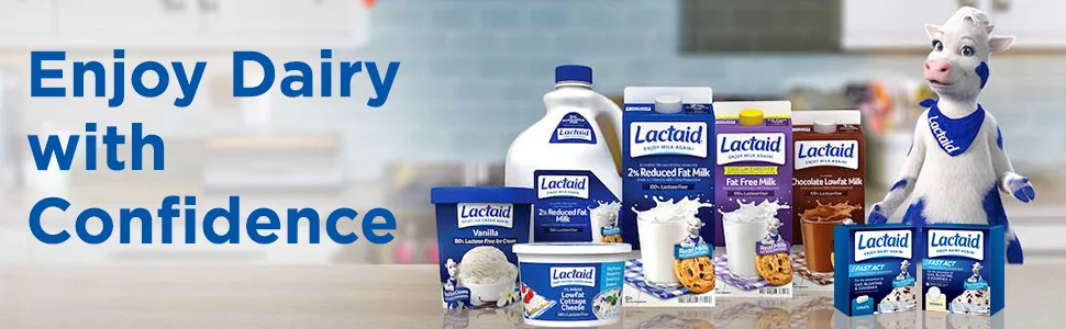 Lactaid Fast Act Lactose Intolerance Chewables with Lactase Enzymes, Vanilla, 60 Count (Pack of 1) - Enjoy dairy with confidence - Lactaid lactose-free dairy products and lactase enzyme supplements