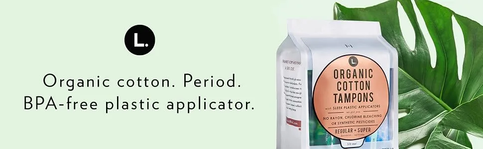 L. Organic Cotton Tampons with BPA-Free Applicators, Super Absorbency, 30 Count - product information 1