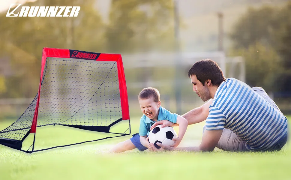 L RUNNZER Portable Soccer Goal, Soccer Nets for Backyard Training Goals for Soccer Practice with Carrying Case 4x3 FT - kids