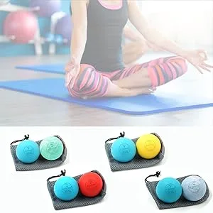 KSONE Lacrosse Massage Ball Set - Muscle Massage Roller- Deep Tissue Balls -Hard and Soft Massage Ball with Mini Ball Multi Blue - zong