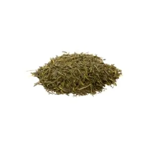 Kombucha Ready To Mix Powder - 14 Servings - With Probiotics, Guarana and Caffeine - Peach Pomegranate - green tea white background