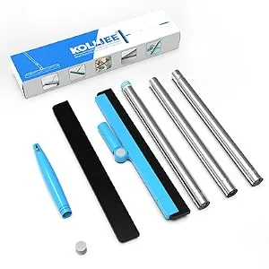KOLLIEE Floor Squeegee Adjustable Professional Water Squeegee Foam with 50" Handle for Garage Tile Shower Hair Floor Wiper - floor squeegee package