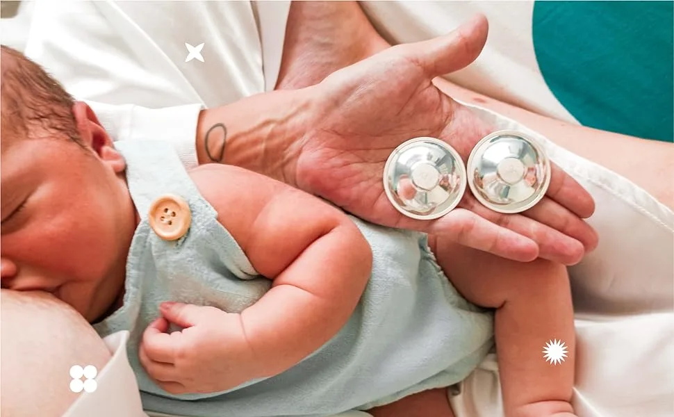 Koala Babycare The Original Silver Nursing Cups - Made in Italy - Protect and Soothe - Tri-Laminate Silver - Standard Size Regular Trilaminate Silver - koala silver cups