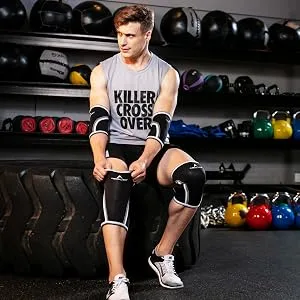 Knee Sleeves (1 Pair),7mm Compression Knee Braces for Heavy-Lifting,Squats,Gym and Other Sports (Medium, Black) Medium Black - knee sleeves