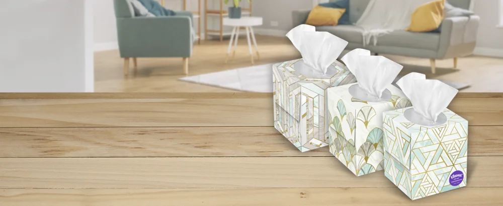 Kleenex Expressions Ultra Soft Facial Tissues, Soft Facial Tissue, 18 Cube Boxes, 60 Tissues per Box, 3-Ply (1,080 Total Tissues) NEW - Prints & Patterns