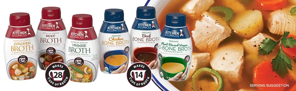 Kitchen Accomplice Chicken Bone Broth Concentrate, 12 Ounce (BBORGCHK150) - kitchen accomplice broth, broth, chicken broth, beef broth, veggie broth, bone broth, vegan broth