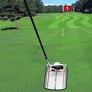 KINGTOP Golf Putting Alignment Mirror with Putting Cup Combo, Portable Swing Training Aids, Practice Putting Trainer with Hole Cup Set, Mirror Size 12L x 6W - ALIGNMENT MIRROR