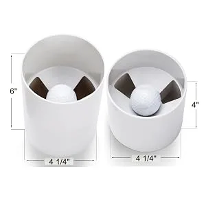 KINGTOP Golf Hole Cup for Practice Putting Green, Fit PGA | LPGA | USGA Regulations, ABS Ivory White, 4" | 6 Depth Optional 4" Golf Cup - 2pcs - golf cup size