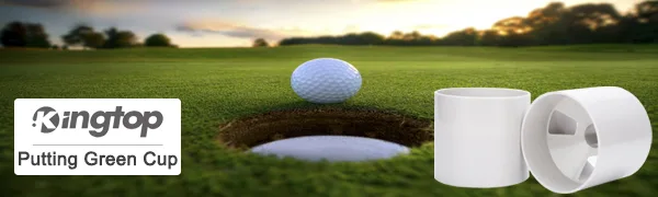 KINGTOP Golf Hole Cup for Practice Putting Green, Fit PGA | LPGA | USGA Regulations, ABS Ivory White, 4" | 6 Depth Optional 4" Golf Cup - 2pcs - putting green cups