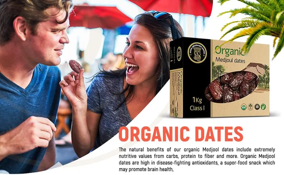 King Solomon 100% Organic Premium Medjoul (Medjool) Dates, 2.2lbs - organic dates