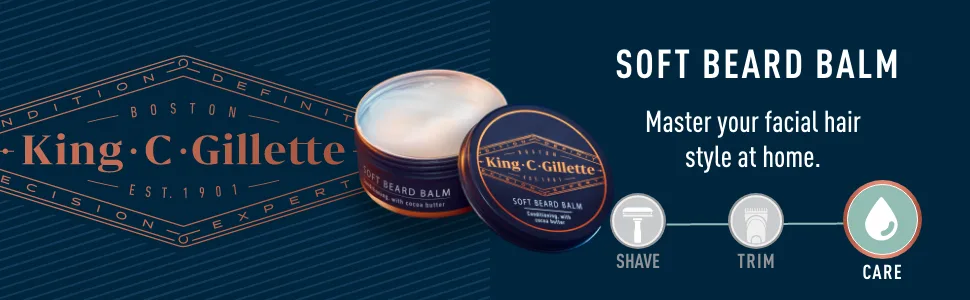 King C. Gillette Soft Beard Balm, Deep Conditioning with Cocoa Butter, Argan Oil and Shea Butter - Gillette KCG 608_Soft Beard Balm