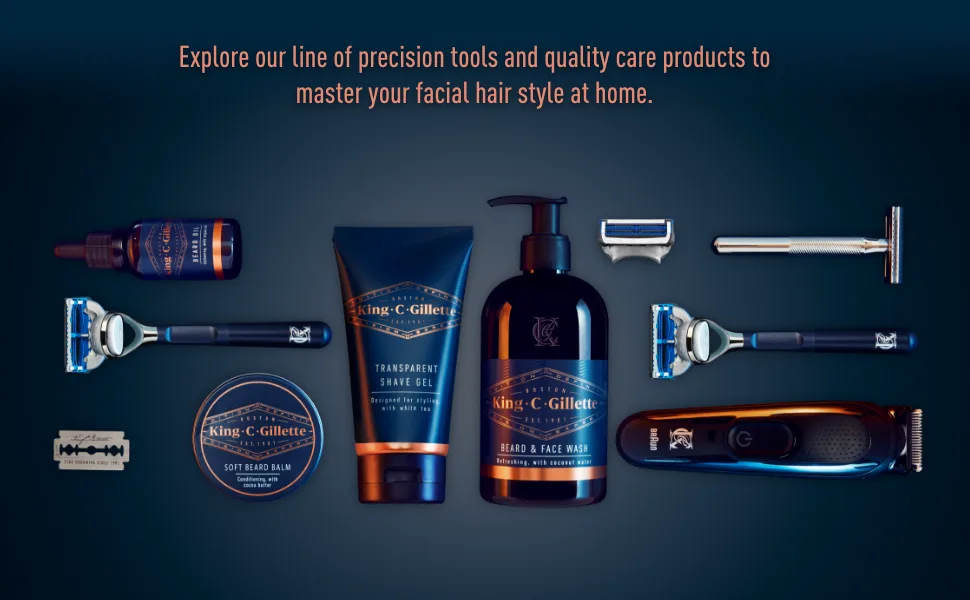 King C. Gillette Soft Beard Balm, Deep Conditioning with Cocoa Butter, Argan Oil and Shea Butter - Line up