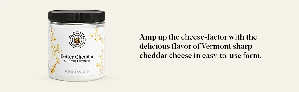 King Arthur, Better Cheddar Cheese Powder (formerly known as Vermont Cheddar Cheese Powder), 8 Ounces - Cheddar Cheese Powder Header