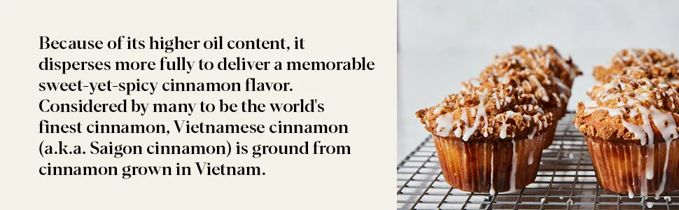 King Arthur Flour, Vietnamese Cinnamon, Certified Kosher, Nut-Free, 3 Ounces 3oz, single unit - Vietnamese Cinnamon Description