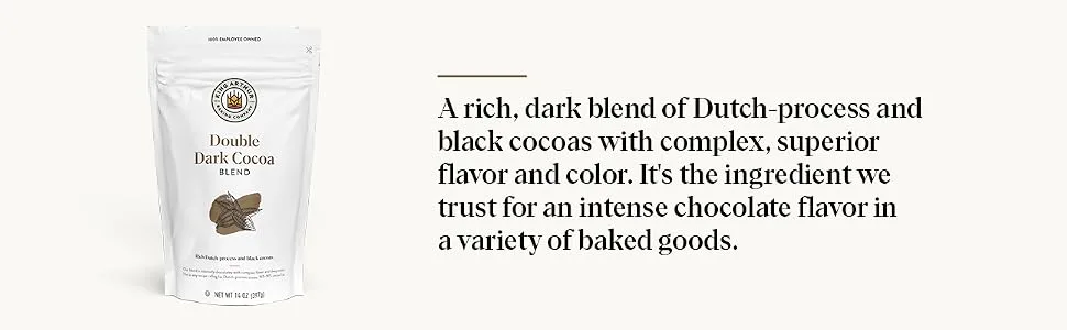 King Arthur Double Dark Cocoa Powder Blend, Perfect for Baking, 14oz - King Arthur Double Dark Cocoa