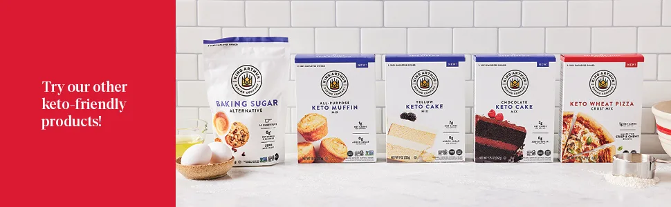 King Arthur Baking Keto Pizza Crust Mix, 1g Net Carbs Per Serving, Low Carb & Keto Friendly, 10.25 oz - Try our other keto friendly products