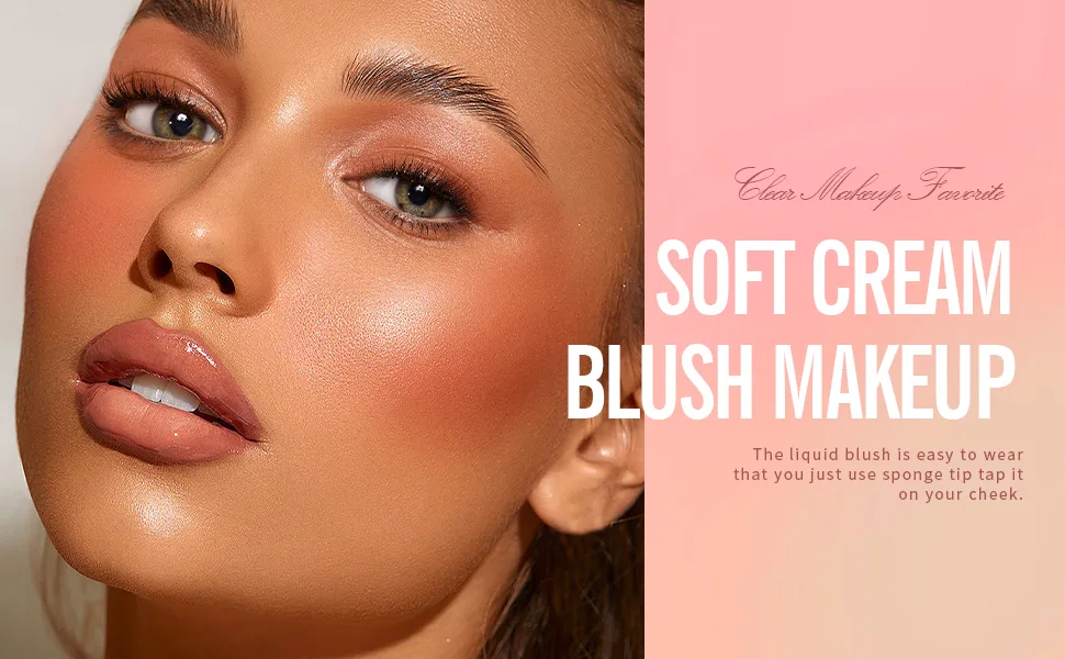 KIMUSE Soft Cream Blush Makeup, Liquid Blush for Cheeks, Weightless, Long-Wearing, Smudge Proof, Natural-Looking, Dewy Finish, Skin Tint Blush Makeup - product information 1