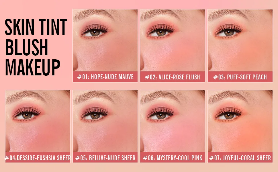KIMUSE Soft Cream Blush Makeup, Liquid Blush for Cheeks, Weightless, Long-Wearing, Smudge Proof, Natural-Looking, Dewy Finish, Skin Tint Blush Makeup - product information 3