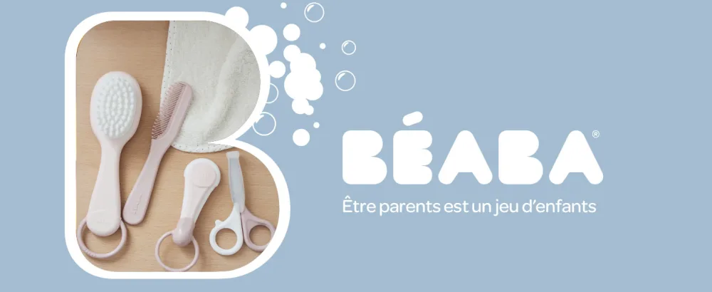 BEABA Nail Scissors for Babies and Kids - for Nail Care and Manicure - Rounded Tips - Blue - Beaba