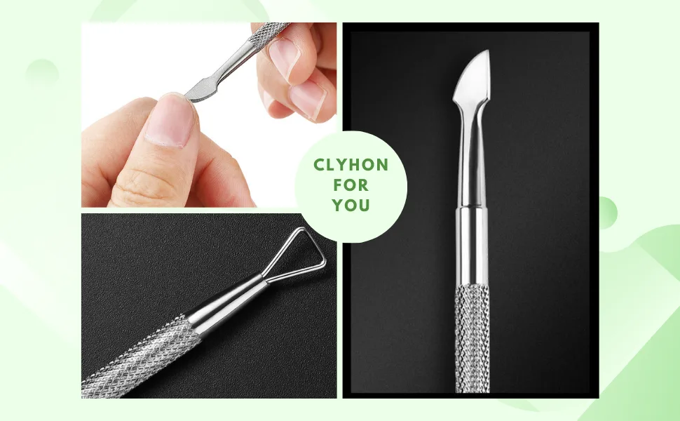 Clyhon Gel Nail Remover Triangle Cuticle Pusher Scraper Manicure and Pedicure Tool - 3 UK