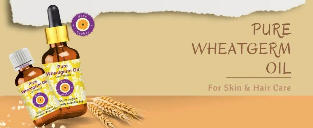 Deve Herbes Pure Wheatgerm Oil (Triticum vulgare) with Glass Dropper Cold Pressed 50ml (1.69 oz) - Wheatgerm