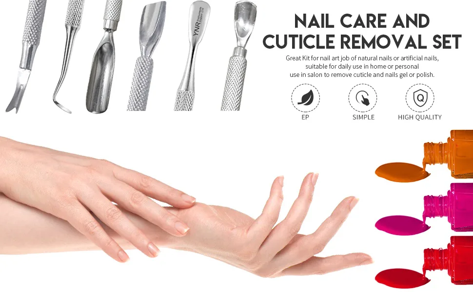 Cuticle Pusher Trimmer Cutter Remover Pedicure Manicure Nail Art Tool Dual Sided (Straight Nail Pusher Scraper) - Cuticle Pusher 01