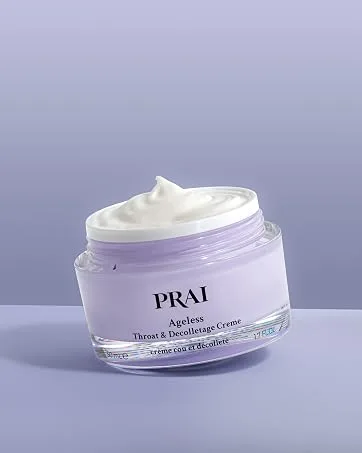 Ageless Ionic Microcurrent Vibrating Device - Collagen-Boosting Microcurrent Device with Gentle Vibration - Ideal for Jawline Neck and D colletage Firming & Hydration - Lilac jar of moisturiser with lid off