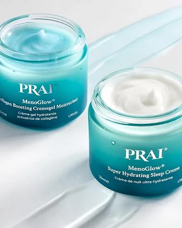 Ageless Ionic Microcurrent Vibrating Device - Collagen-Boosting Microcurrent Device with Gentle Vibration - Ideal for Jawline Neck and D colletage Firming & Hydration - Two jars of product with lids off and contents visible.