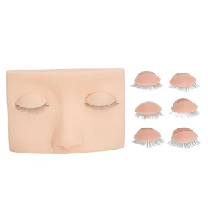 Vivid Half Face Makeup Head with 3 Pairs Removable Eyelids for Lash Extensions Practice Compact Lightweight Suitable for Display (Pink) - product information 24