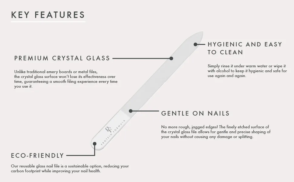 Protein Formula Mini Crystal Nail File - Protein Formula Files - Key Features