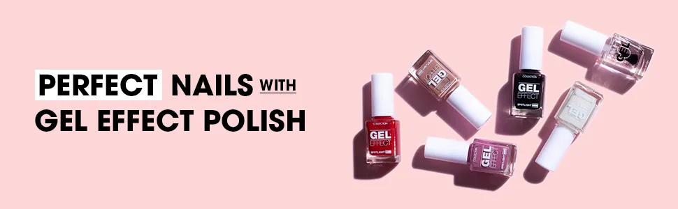 Collection Cosmetics Long Lasting Spotlight Shine Gel Effect Nail Polish Top Coat 10.5ml Clear - Collection Perfect Nails With Gel Effect Polish Banner, Pink Background