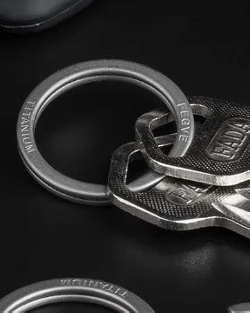 Keychain Pill Holder, Small Pocket Pill Case for Purse,Titanium Waterproof Travel Pill Box for Outdoor Camping Polished Grey-small Pill Case - key ring