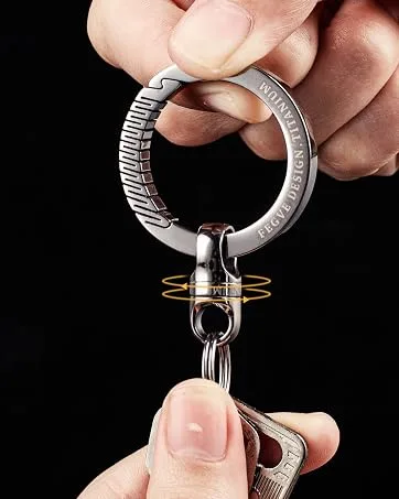 Keychain Pill Holder, Small Pocket Pill Case for Purse,Titanium Waterproof Travel Pill Box for Outdoor Camping Polished Grey-small Pill Case - swivel key ring