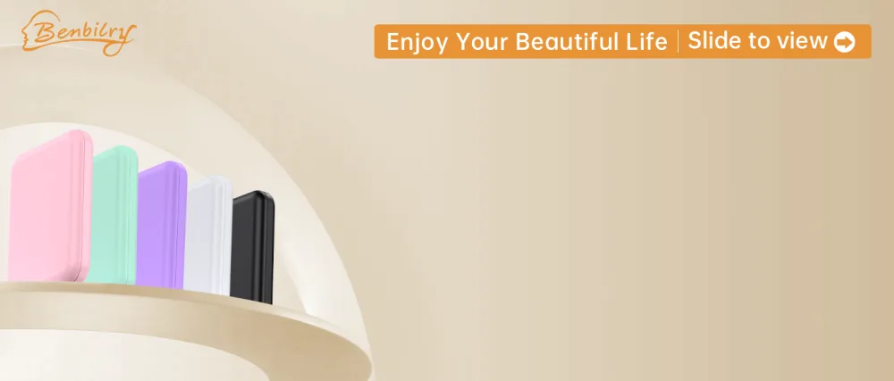 Benbilry Compact Mirror with Light USB Rechargeable Travel Makeup Mirror with 1X/3X Magnifying & 3 LED Colors Dimmable Magnetic Closing Memory Folding Pocket Mirror Gift for Women White - mini pocket mirror rechargeable