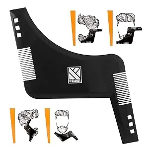 K-Brands Beard Shaper with inbuilt Comb and Barber Pencil Liner - Beard Stencil Lineup Guide - Styling Template Shaping Tool for Men - Black - product information 13
