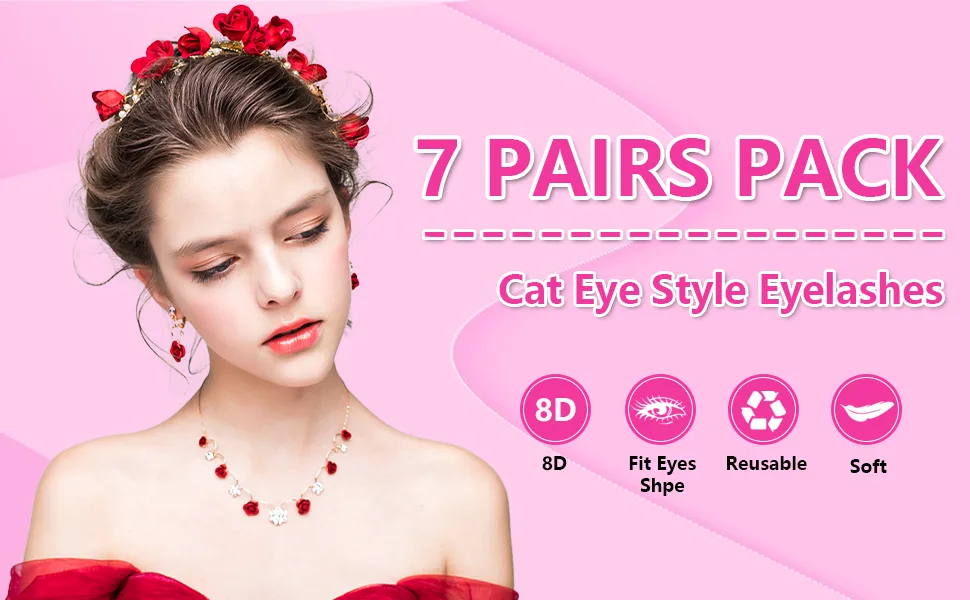 Leipple False Eyelashes 7 Pairs - Professional Reusable 8D Lashes - Natural Wispy Thick Fluffy Fake Eyelashes Faux Eyelashes (G610) - product information 25