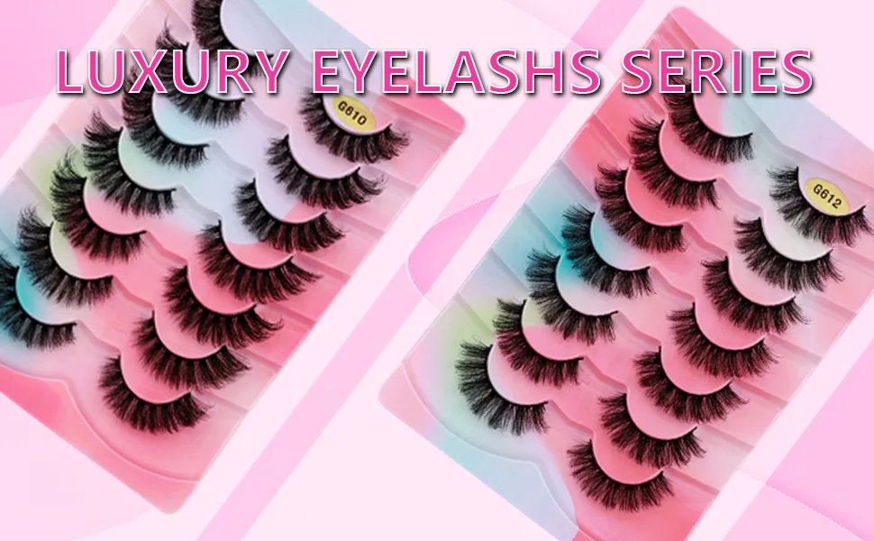 Leipple False Eyelashes 7 Pairs - Professional Reusable 8D Lashes - Natural Wispy Thick Fluffy Fake Eyelashes Faux Eyelashes (G610) - product information 26