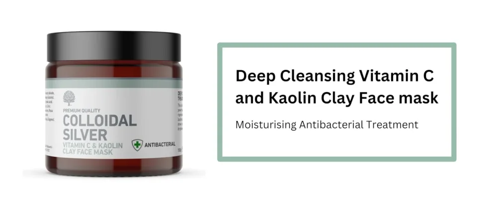 Nature's Greatest Secret Antibacterial Deep Pore Cleanse Colloidal Silver Vitamin C & Kaolin Clay Face Mask Natural Dermatology 100g - face mask