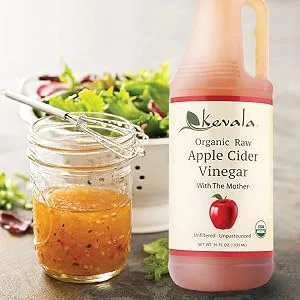 Kevala Organic Apple Cider Vinegar 35oz - Apple Cider Vinegar, Vinegar with the mother, Apple Cider, Organic Vinegar, Apple vinegar