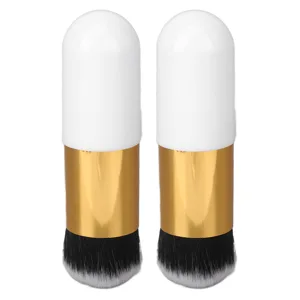 Chubby Cosmetic Brush 2 Pieces Durable Facial Makeup Brush Easy to Clean Skin-Friendly Round Handle for School - product information 19