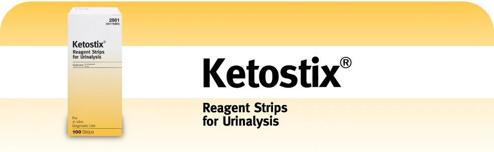 Ketostix Reagent Strips for Urinalysis, Measure Ketone Levels, 100-Count Box - URINALYSIS