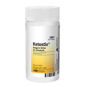 Ketostix Reagent Strips for Urinalysis, Measure Ketone Levels, 100-Count Box - urine sticks
