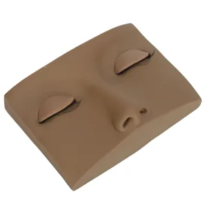 Vivid Half Face Makeup Head with 3 Pairs Removable Eyelids for Lash Extensions Practice Compact Lightweight Suitable for Display (Brown Sunflower) - 1417230048013-3