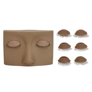 Vivid Half Face Makeup Head with 3 Pairs Removable Eyelids for Lash Extensions Practice Compact Lightweight Suitable for Display (Brown Sunflower) - product information 24