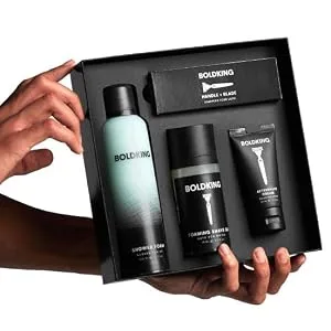 BOLDKING RAZOR FOR MEN | blade for normal skin | flexible with 3-layer razor blades | safety for beard head shoulders back intimate shaving | wet razor with suction cup holder - Present