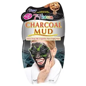 7th Heaven Charcoal Sheet Face Mask with Green Tea & Aloe Vera - Cleansing Detoxifing and Revitalising - Charcoal Mud